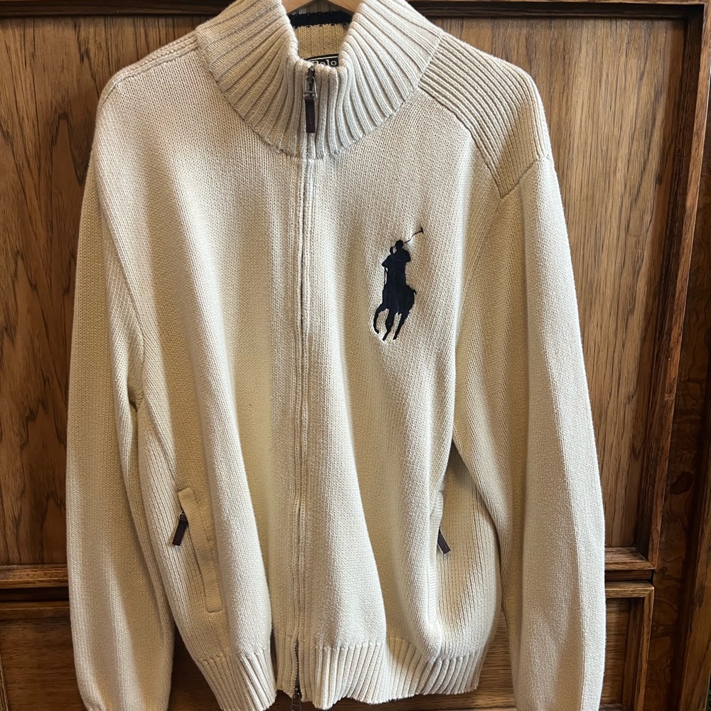 Polo by Ralph Lauren Cream Zip Up Sweater